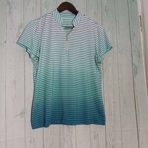 Striped Blue and White Women's Top